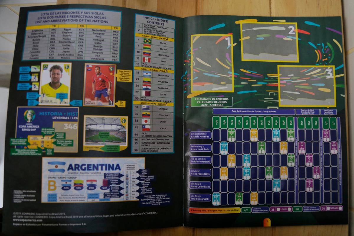 Panini presentó el álbum de la Copa América Brasil-2019