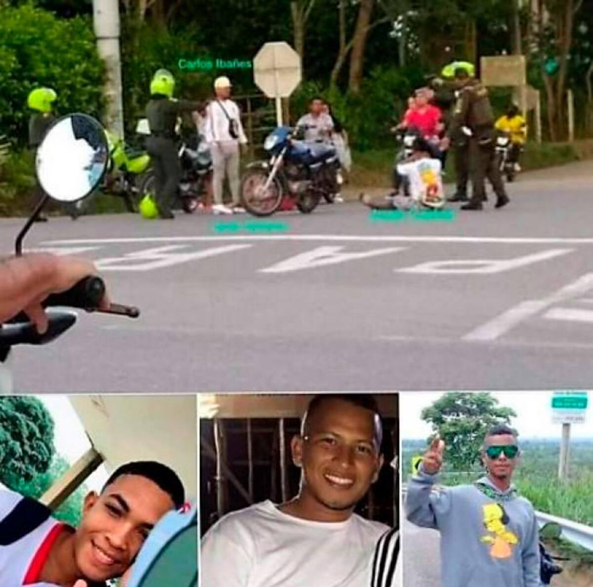 En un video quedó captado el momento en que los tres amigos son puestos boca abajo en el sitio conocido como ‘las Cruces’, entre Chochó y Sincelejo.