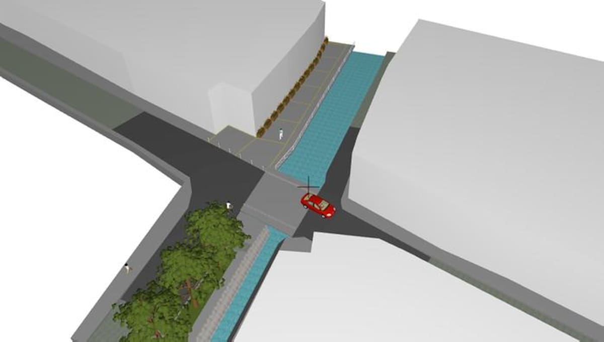 Según diseños, así quedaría el puente que conectaría a Santa Mónica con El Socorro, luego de su habilitación vial. Cortesía