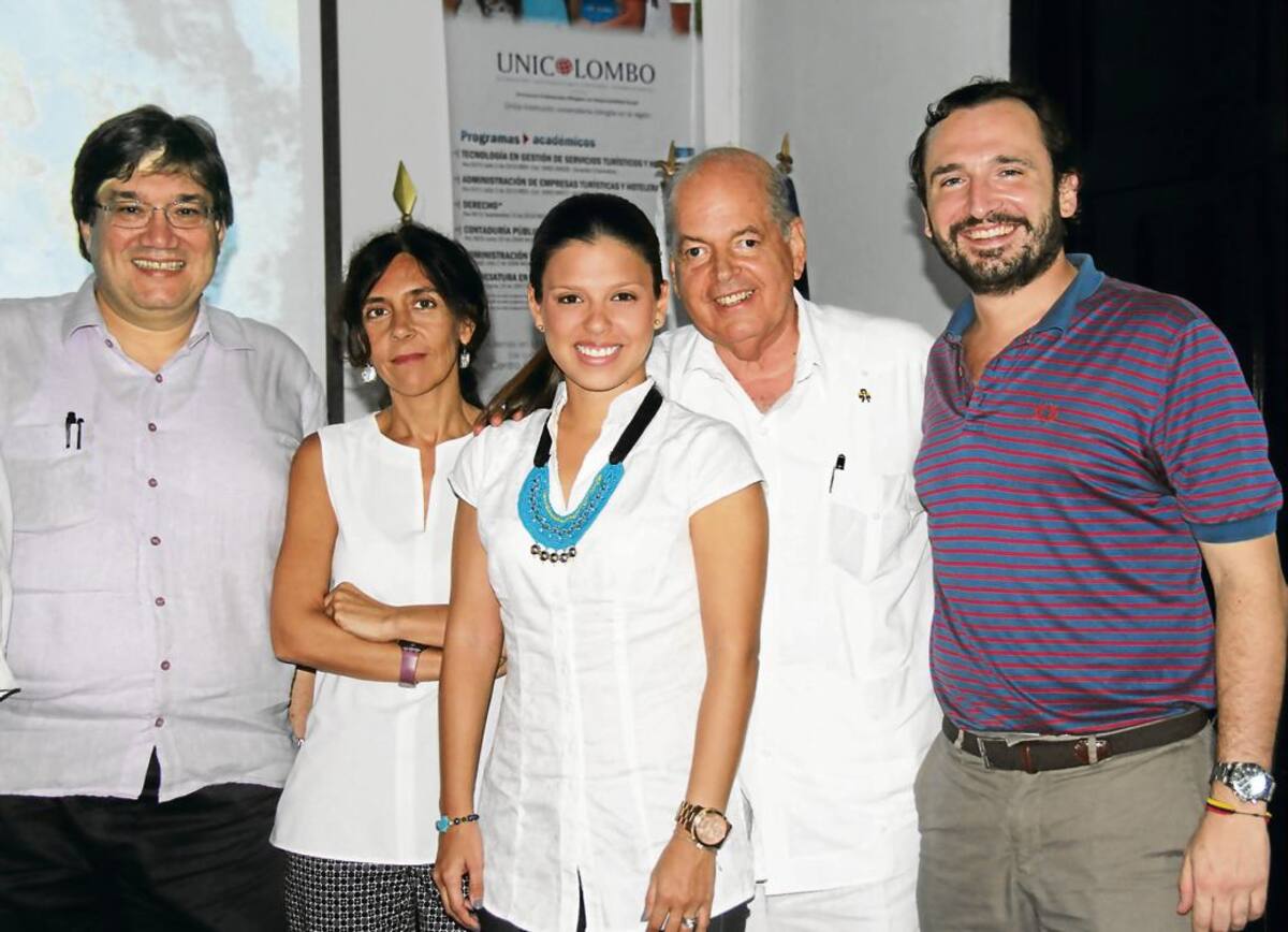 Jaime Abello, Mercedes Flóre.z, María Emilia Bonilla, Raimundo Angulo y Martino Roghi.