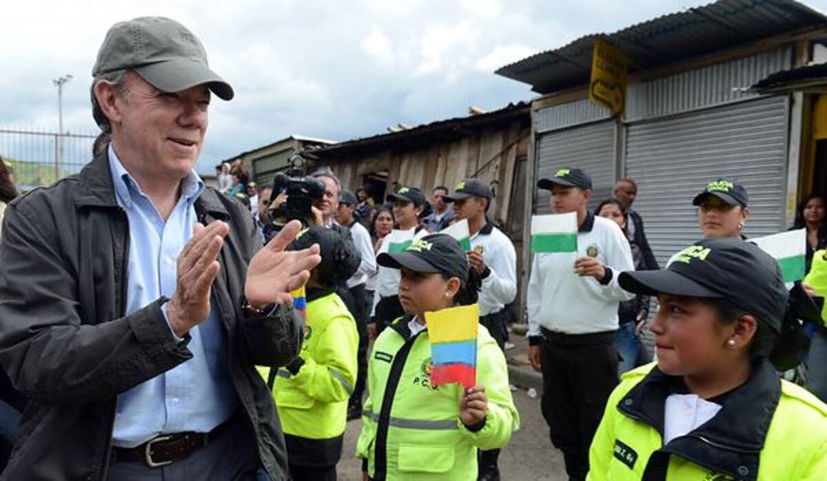 El presidente Juan Manuel Santos durante su visita a Ipiales. COLPRENSA