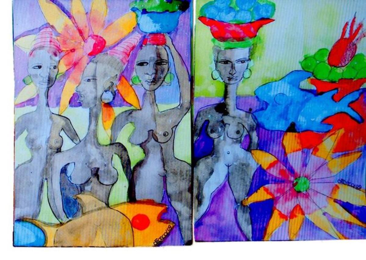 Funerales de Etelvina Maldonado en 2010, pintado por Armando Orozco. Zenia Valdelamar-El Universal