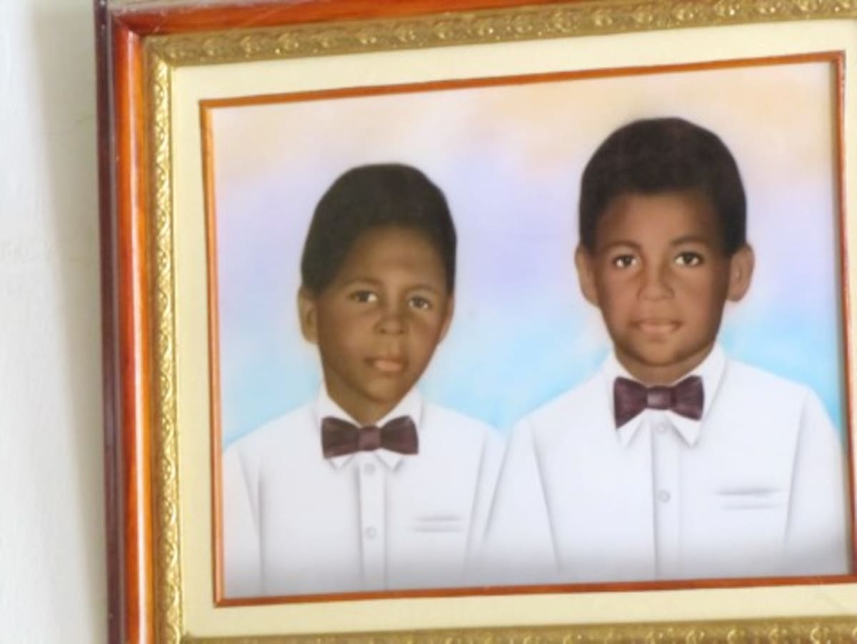 Retrato de los hermanitos Henry Fernando y Reynaldo Enrique Romero Torres, quienes se ahogaron en el Río Magdalena.