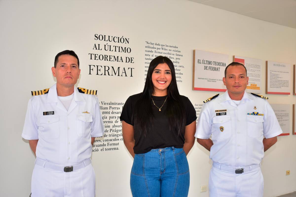 Capitán de Navío Francisco Quijano Úsuga, Hayde de Aguas Mercado y Capitán de Corbeta Edwin Bedoya.