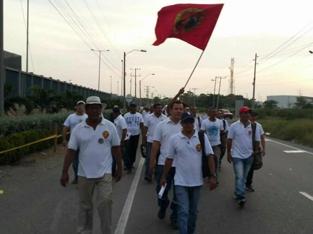 Más de 200 miembros de la USO en Cartagena se unieron a la manifestación nacional en contra de las políticas que supuestamente buscan la privatización de la Ecopetrol. USO