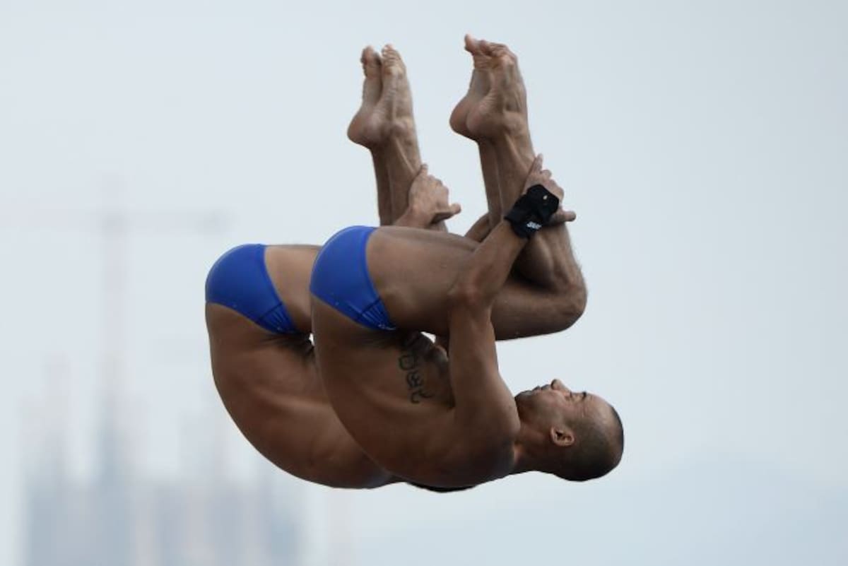 Los colombianos quedaron en el duodécimo lugar en la final de salto sincronizado. AFP