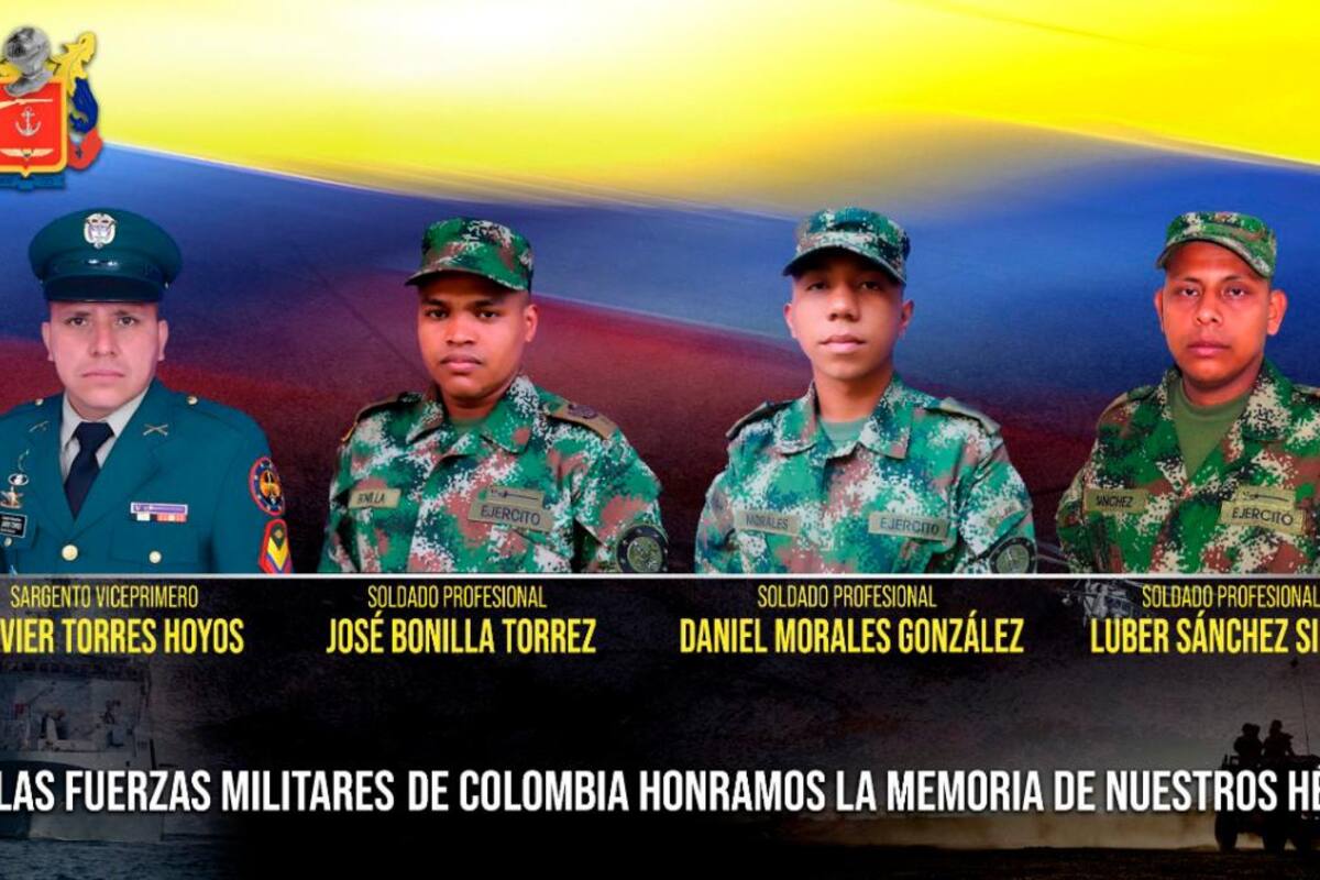 Mueren cuatro militares en emboscada de disidencias de las Farc