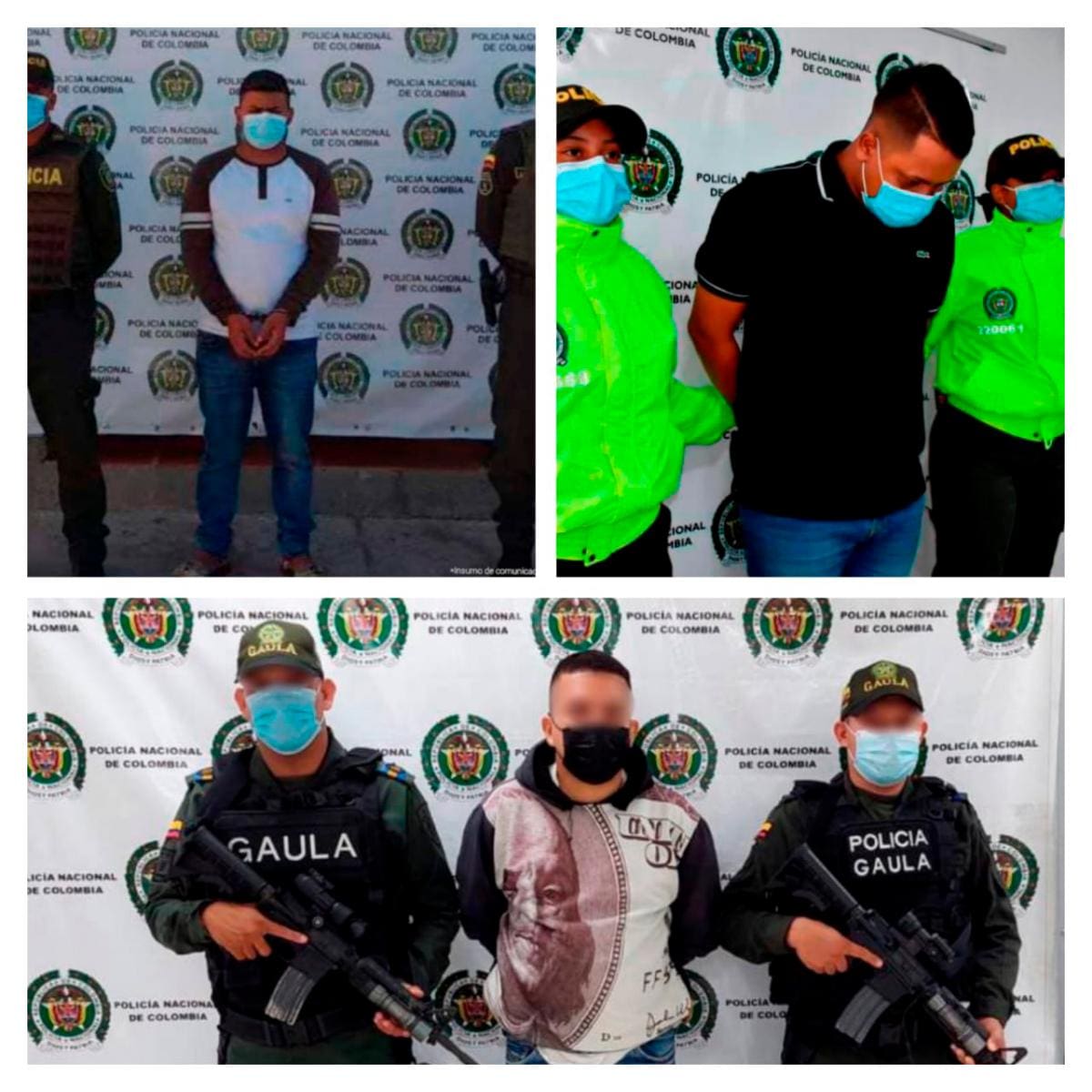 Leiner’ Díaz Molina, ‘Leiner’ o ‘Marlon’; y Amaury Alonso Brun Pérez, ‘el Chicle’, presuntos cabecillas del Clan del Golfo.