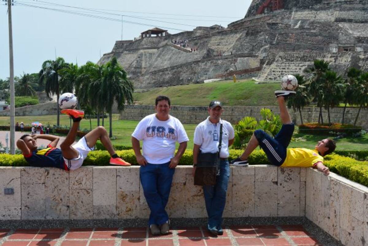Julián Sossa, Alfonso Martínez, Jean Carlos Cortés y Osman Roa promocionan el freestyle en Cartagena. ARCHIVO