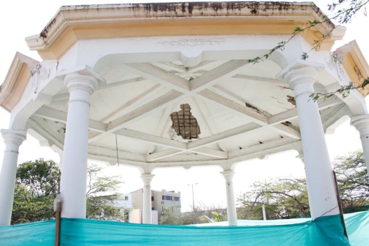 La reparación del kiosco del parque está prevista en las nuevas obras de amoblamiento urbano. Aroldo Mestre