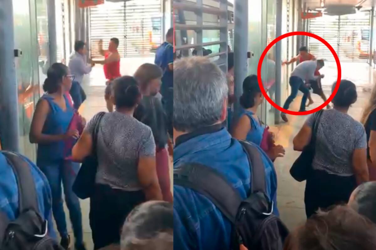 Video: pasajeros se dan trompadas en estación de Transcaribe