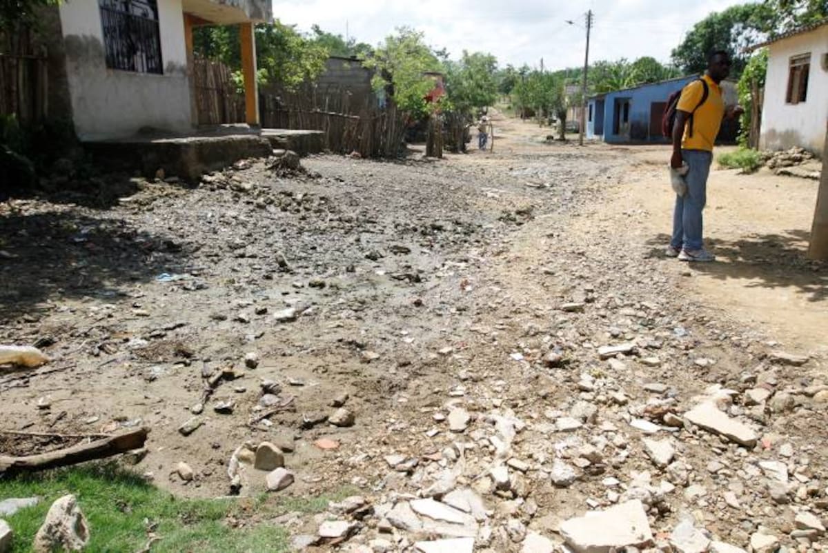 La mayoría de calles de San Basilio de Palenque están sin pavimentar. ARCHIVO
