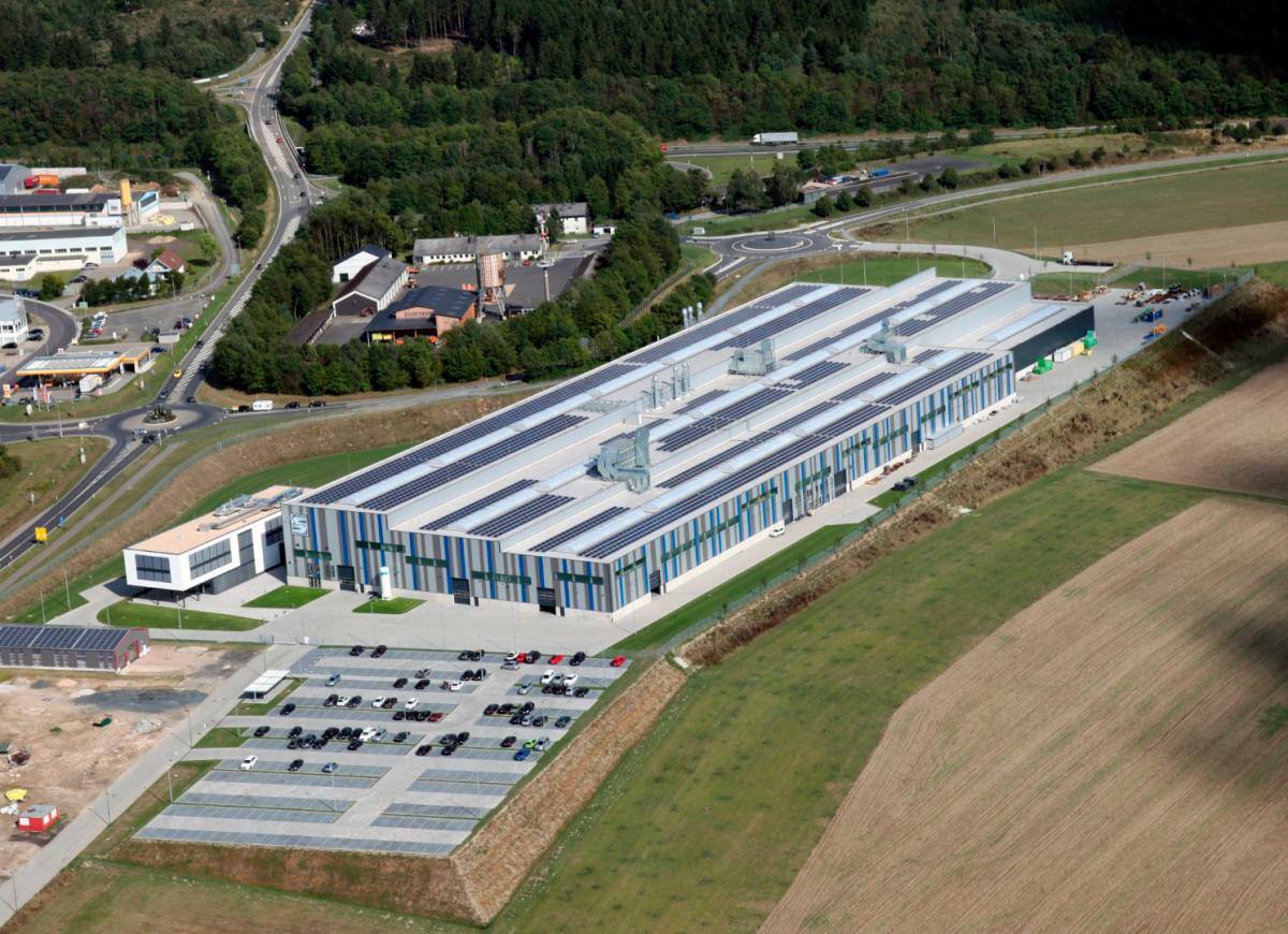 Vista aérea del centro de producción de Dörth.