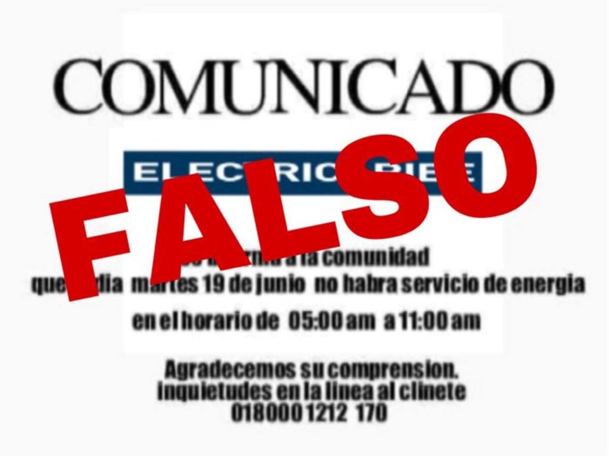 A través de redes sociales, la empresa desmintió la cadena de WhatsApp. Cortesía.