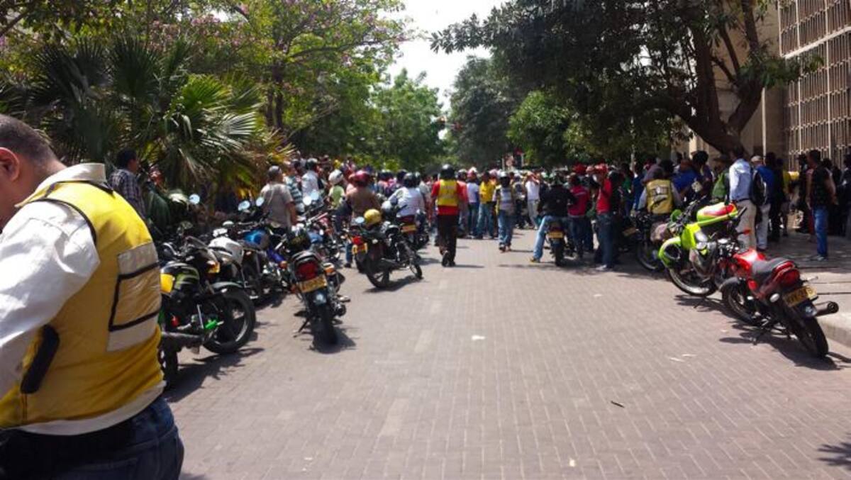 Protestas de mototaxistas en Barranquilla.