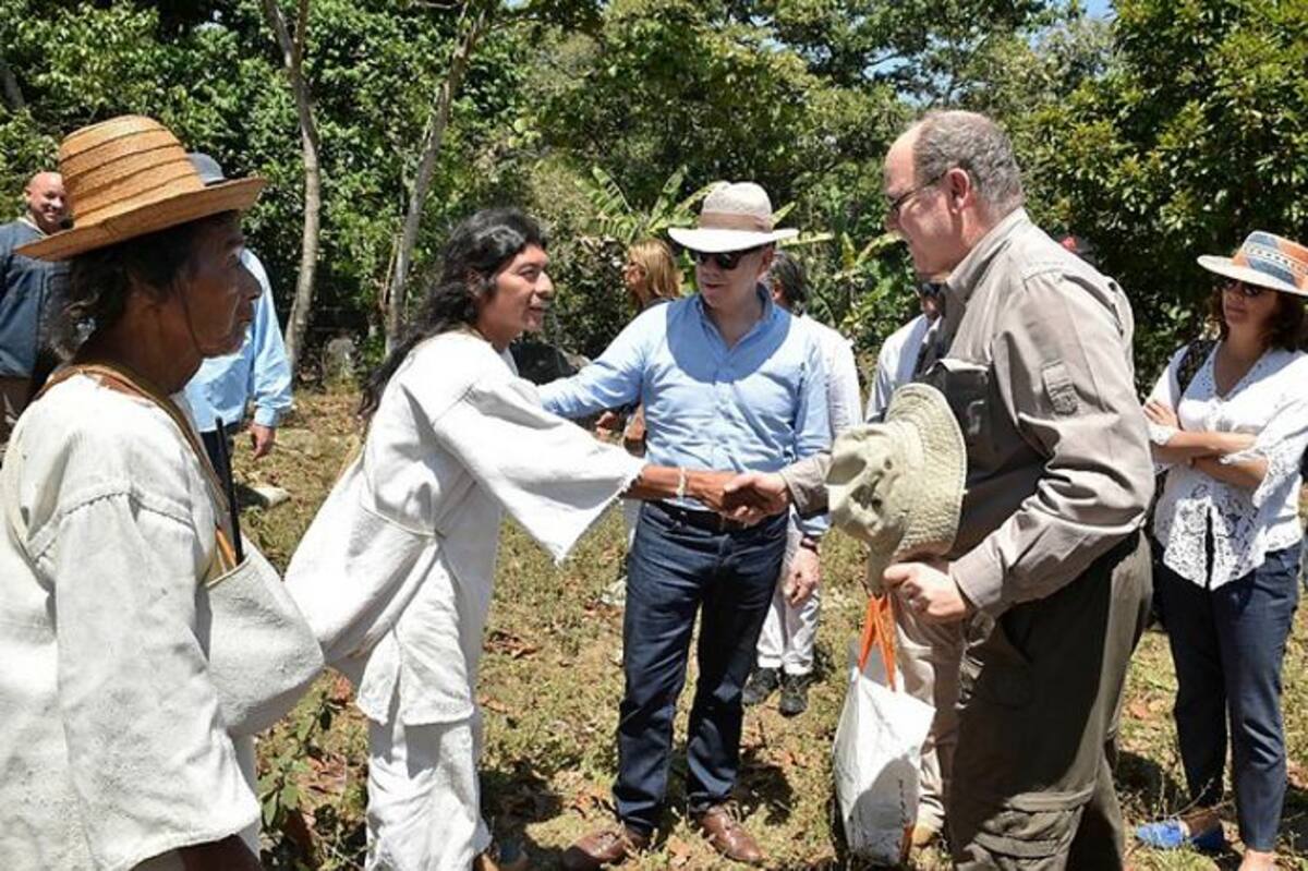 Visita a Ciudad Perdida del príncipe Alberto Segundo de Mónaco y el presidente de la República, Juan Manuel Santos. Colprensa
