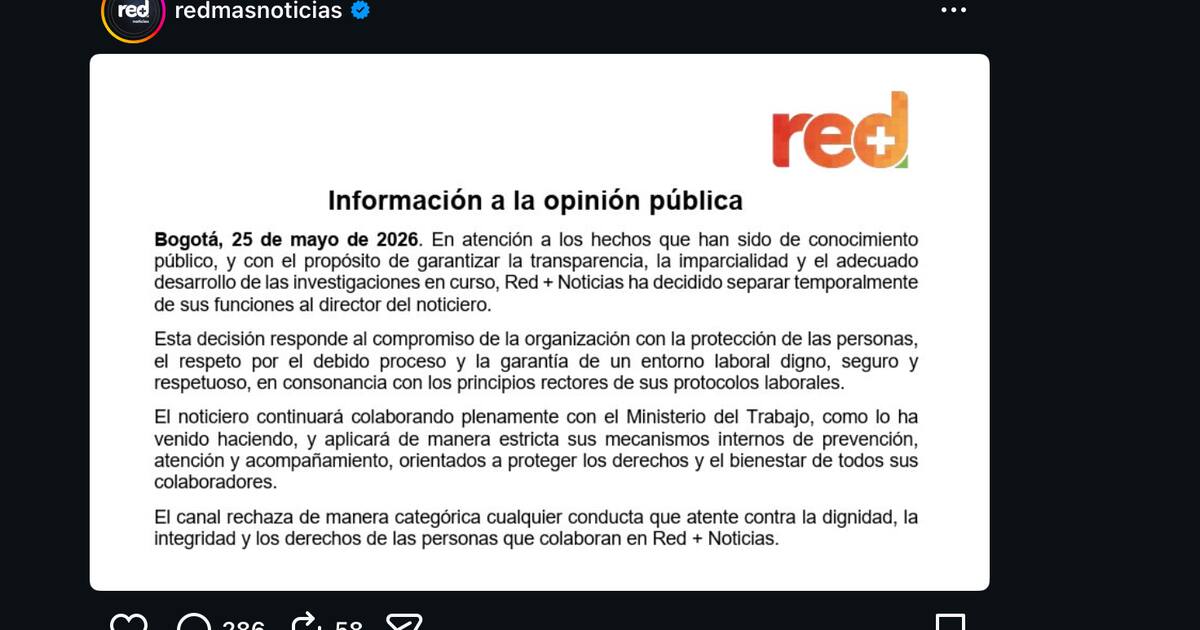 Red+ Noticias separó temporalmente a director por investigación