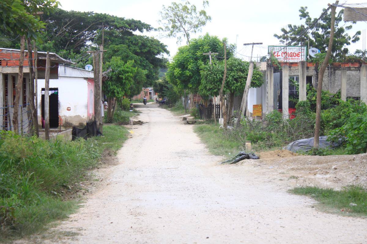 Calle La Paz del barrio Montebello, en Santa Rosa de Lima, donde vivía Daniela Mendivil con su familia.