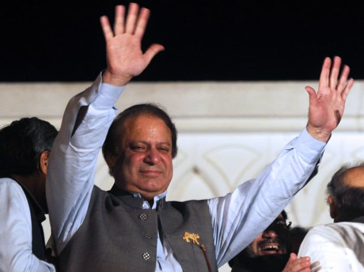 En un discurso de victoria que ofreció a sus partidarios en la ciudad de Lahore, Sharif expresó su deseo de trabajar con todos los partidos para resolver los problemas del país. AFP Arif Ali