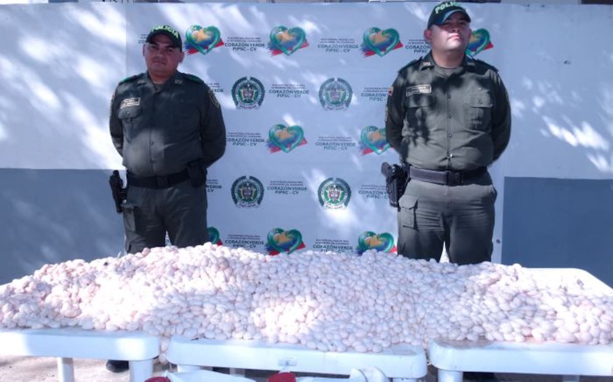 Huevos decomisados por la Policía de Bolívar. CORTESÍA