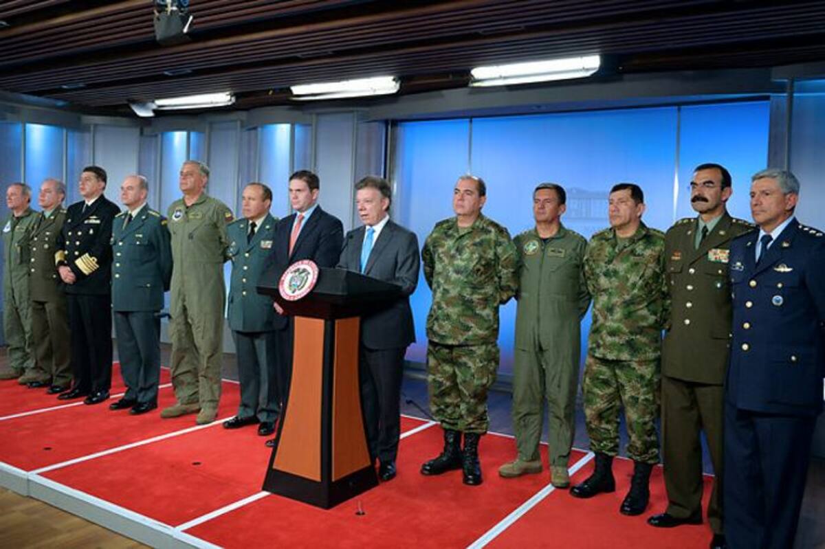 El presidente de la República, Juan Manuel Santos, anunció la nueva cúpula de las Fuerzas Militares y de Policía. COLPRENSA