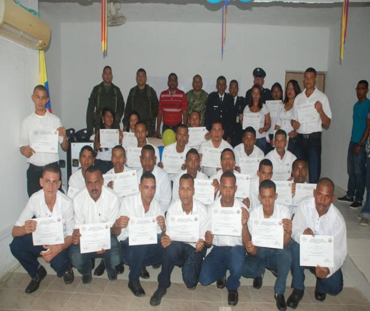 Se graduaron 28 socorristas con el objetivo de conformar el cuerpo de bomberos voluntarios en Mahates. CORTESÍA