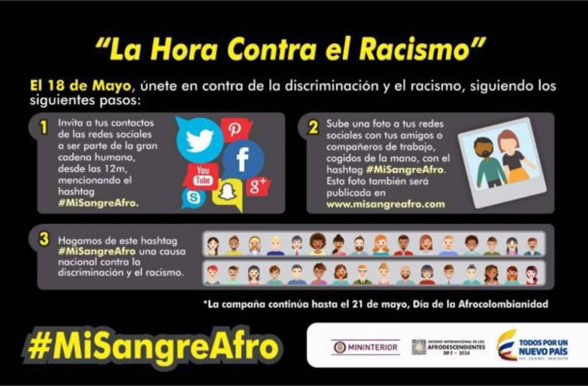 Hagamos de este hashtag #MiSangreAfro una causa nacional contra la discriminación y el racismo. Cortesia