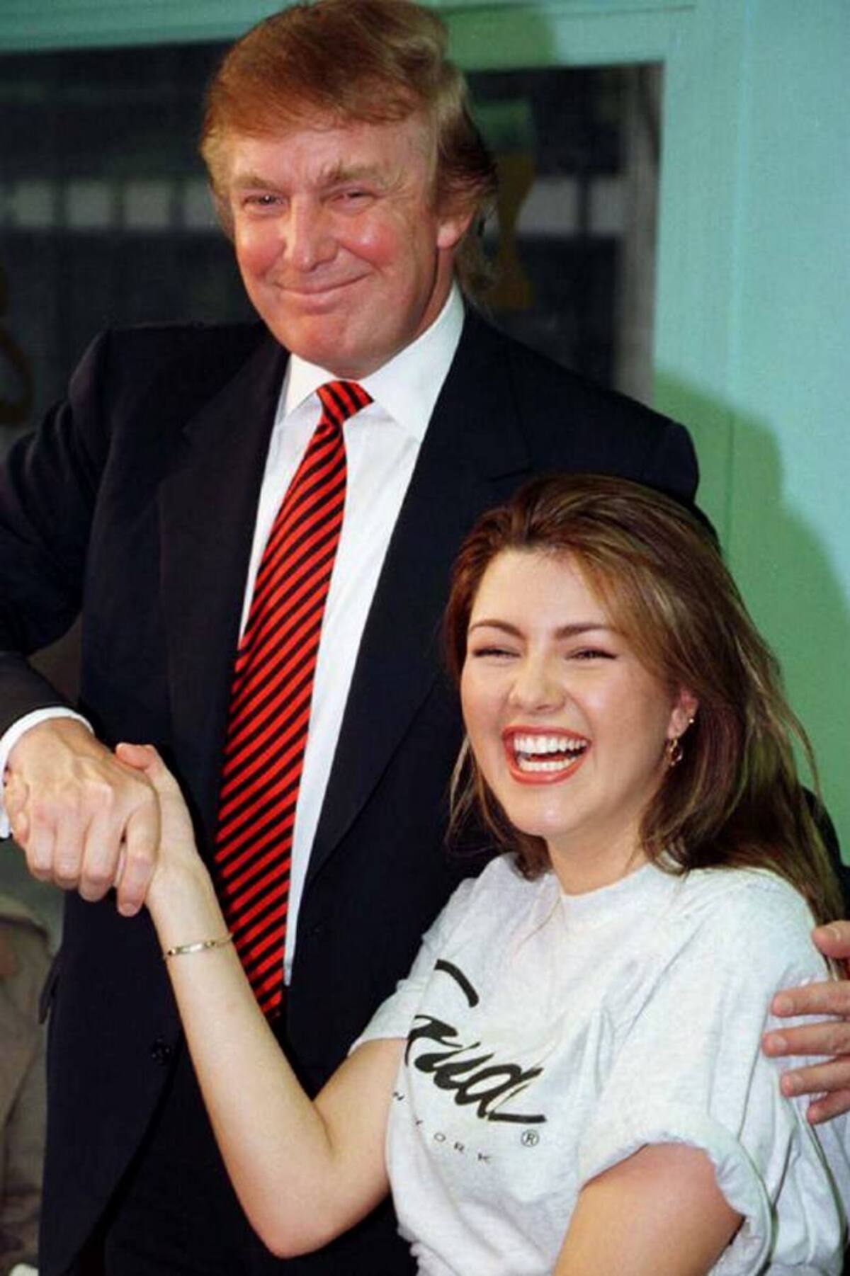 Donald Trump junto a la exmiss Universo Alicia Machado. Archivo.