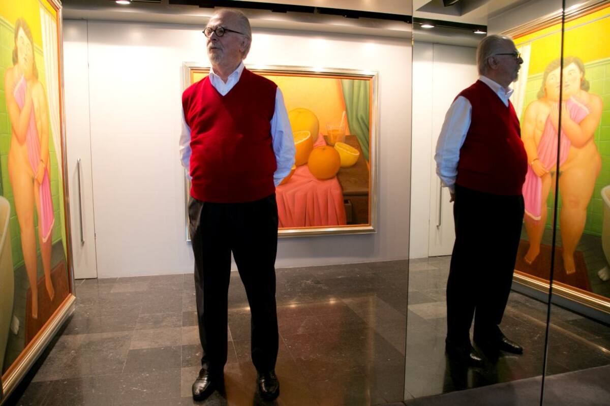 Fernando Botero en su apartamento Nueva York.