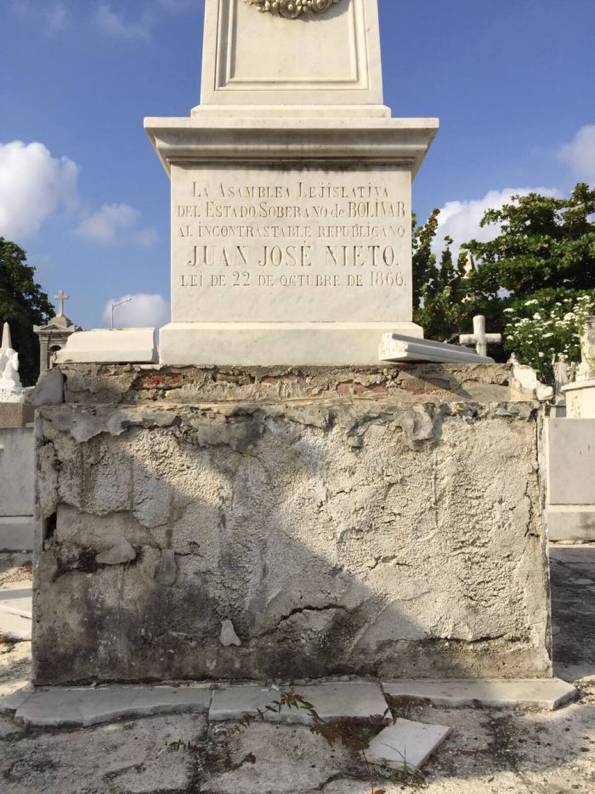 Mausoleo de Nieto en el cementerio de Manga. CORTESÍA.