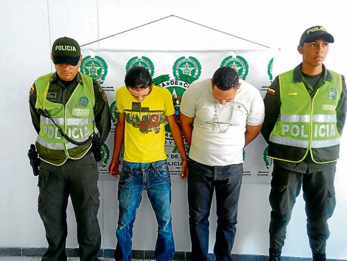 José Trespalacios Manjarres y Martín Eduardo Vergara Aldana, capturados en Los Palmitos.