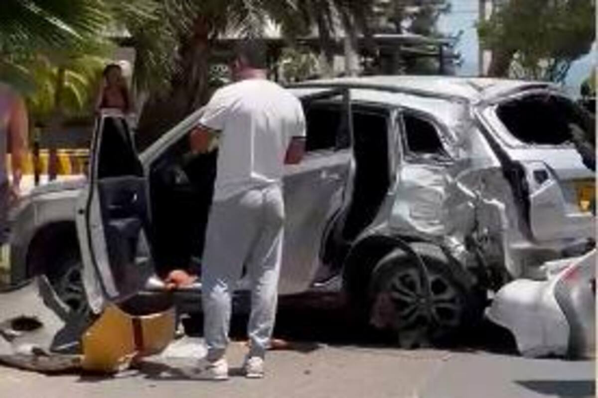 Video: Así fue el impactante choque entre camioneta y taxi en Bocagrande
