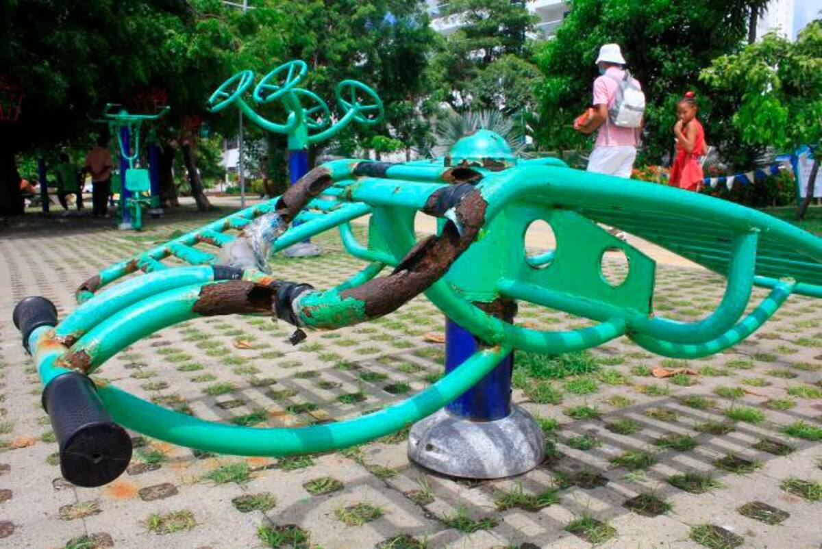 Máquinas biosaludables oxidadas también hacen parte del panorama. //JULIO CASTAÑO - EL UNIVERSAL