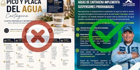 Aguas de Cartagena aclara qué avisos de suspensión son oficiales y cuáles no
