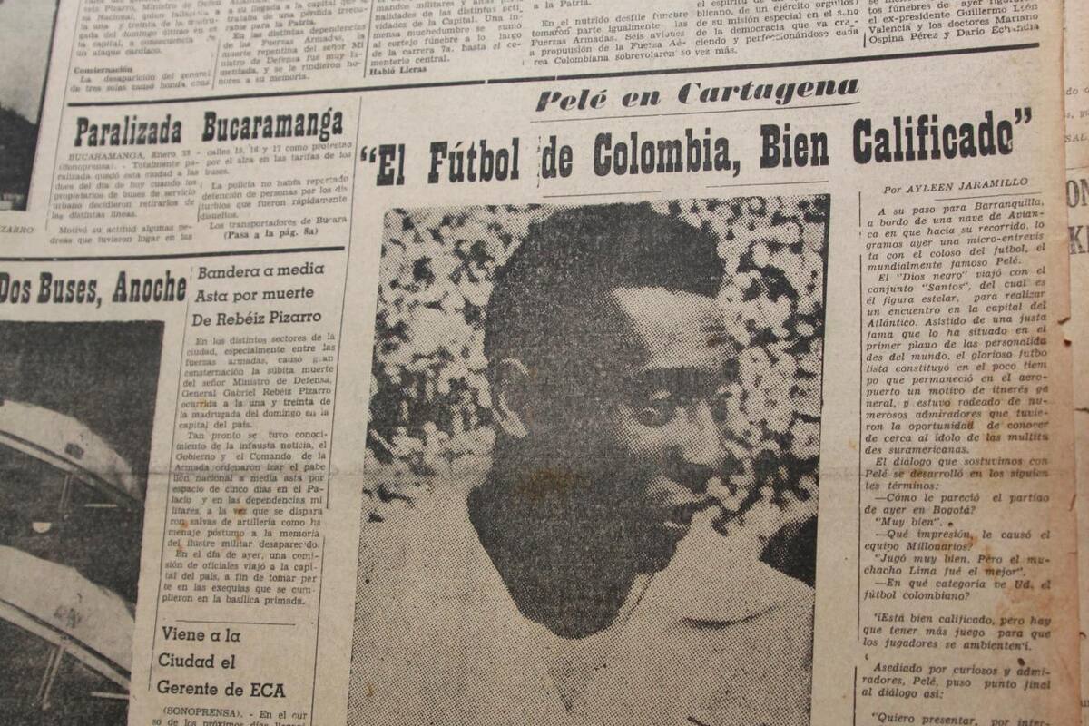 El Universal reseñó visita de Pelé a Cartagena en 1967