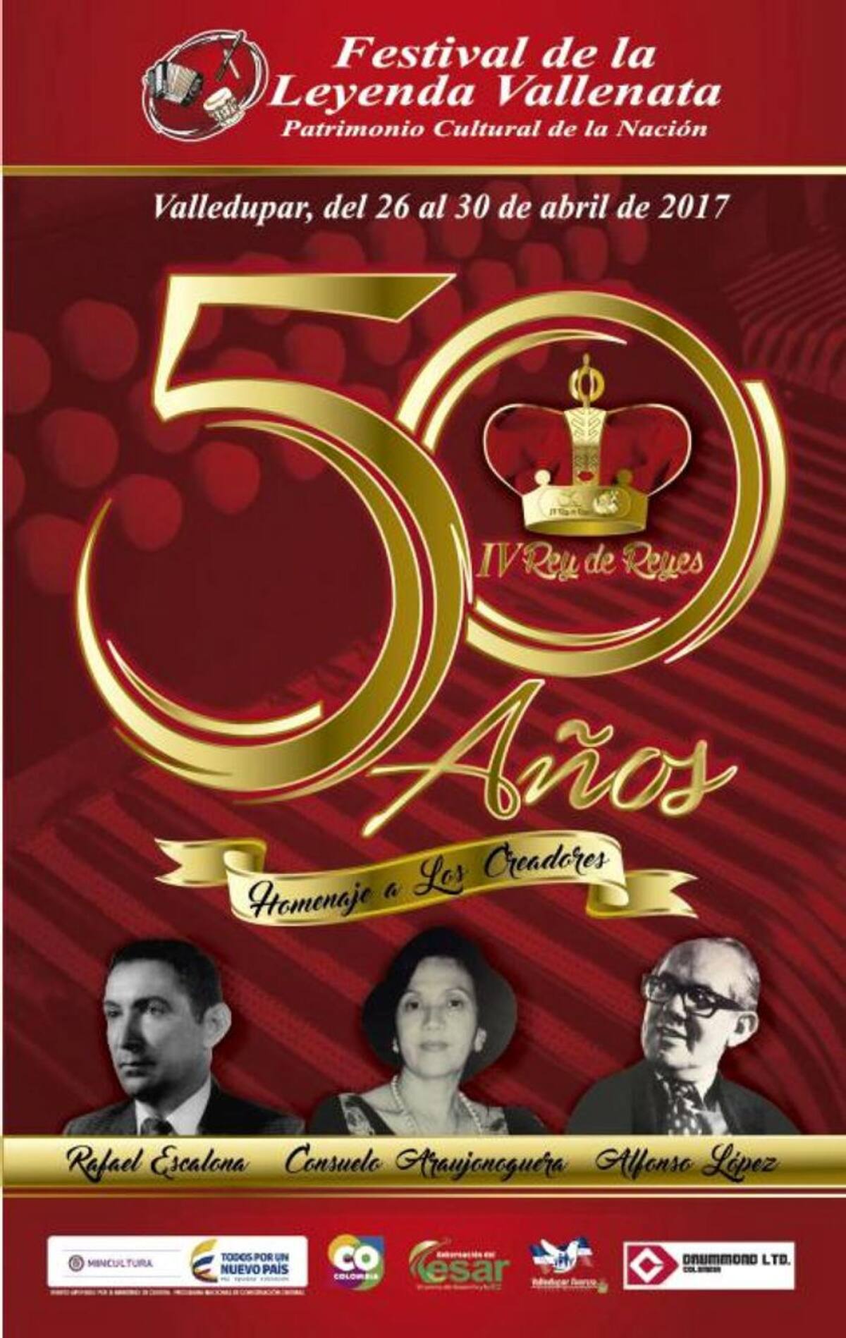 Afiche oficial del Festival de la Leyenda Vallenata.