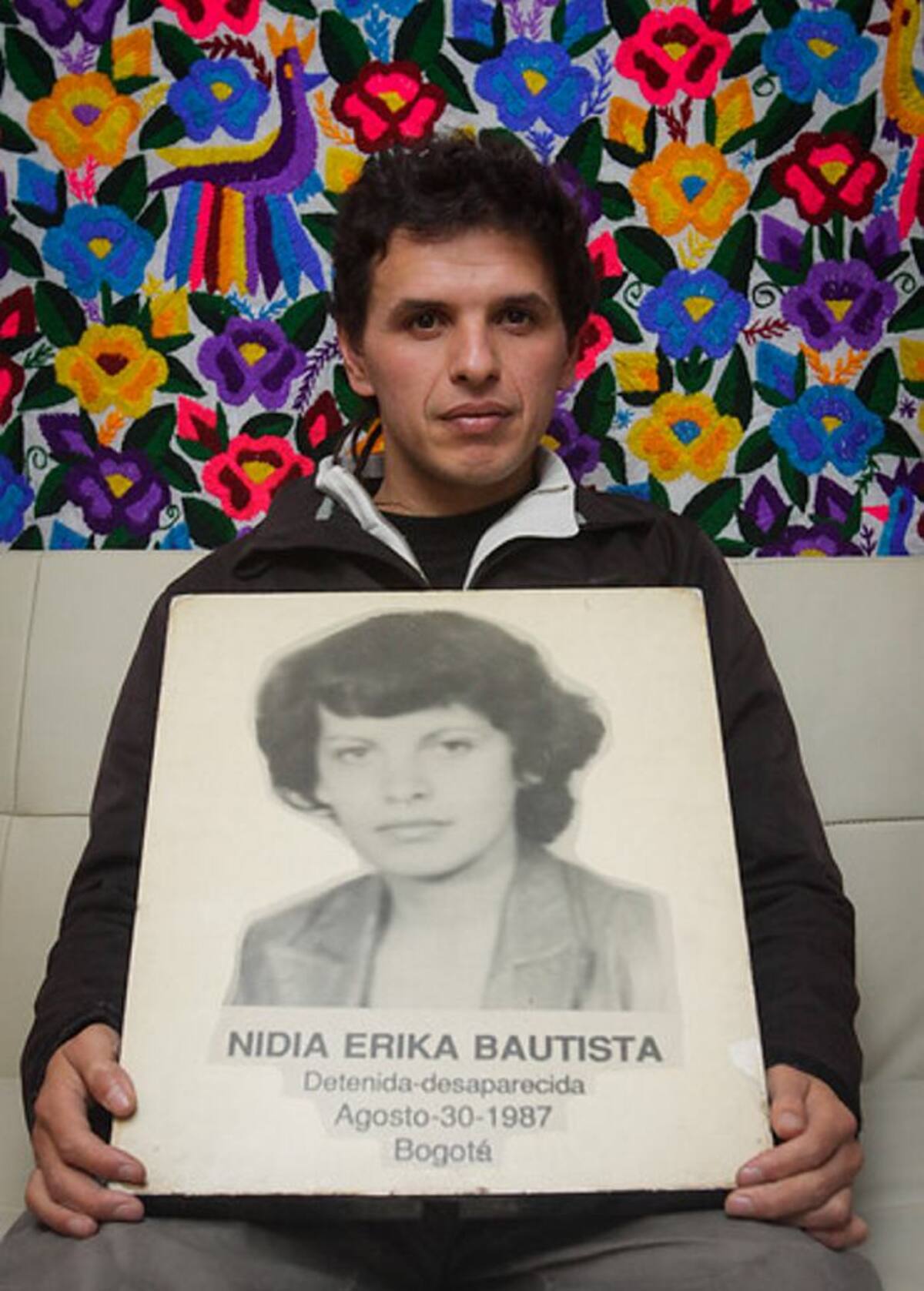 Erik Arellana Bautista, hijo de la militante del M19 Nydia Erika Bautista, desaparecida forzadamente el 30 de agosto de 1987. Colprensa.