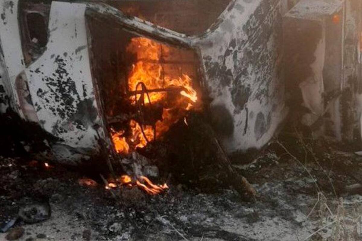 ¡Aterrador! Mueren incineradas dos personas en accidente de tránsito