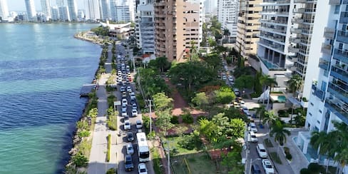 Reportan largos trancones en Bocagrande y Castillogrande por obras