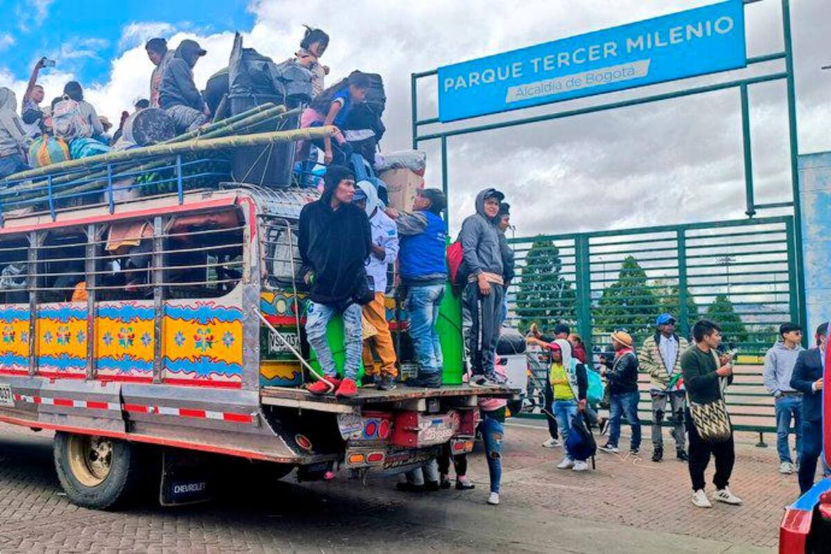 Minga indígena llega a Bogotá para apoyar marchas del 27 de septiembre