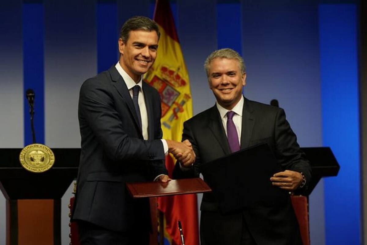 El presidente de España, Pedro Sánchez, tras finalizar la reunión con el presidente de la República, Iván Duque, anunció que la Unión Europea destinará 35 millones de euros para que la región haga frente a la crisis migratoria de venezolanos. colprensa