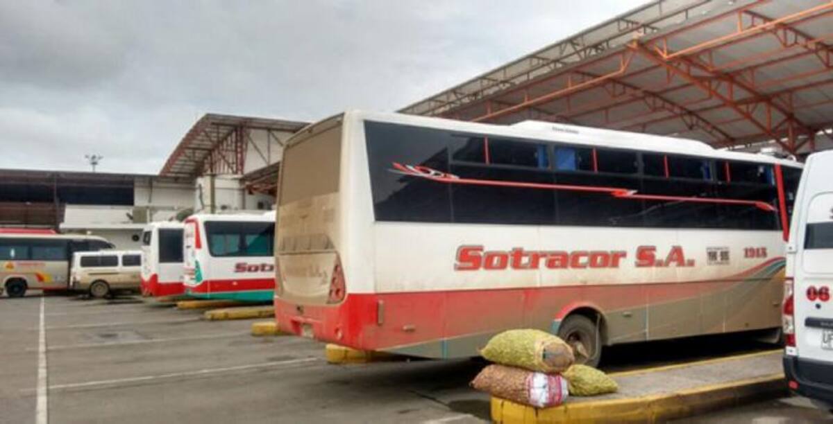 Los buses permanecen guardados en la terminal. El Universal
