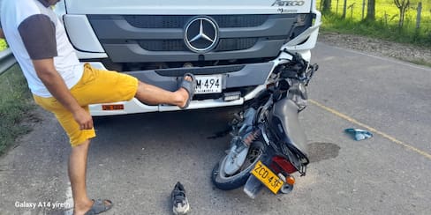 Eduar Jiménez murió en choque entre moto y camión el sur de Bolívar