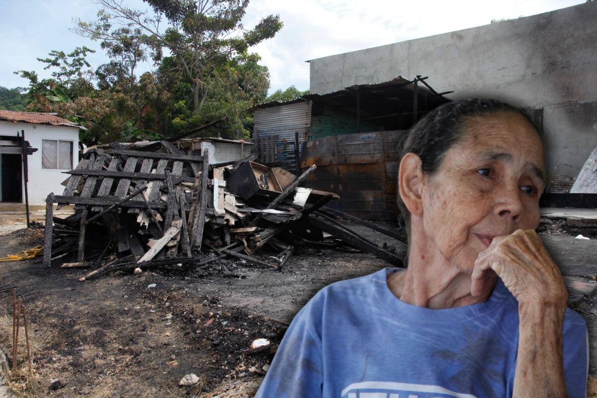 Así es la tragedia que vive Rosalina: su hijo menor le incendió la casa