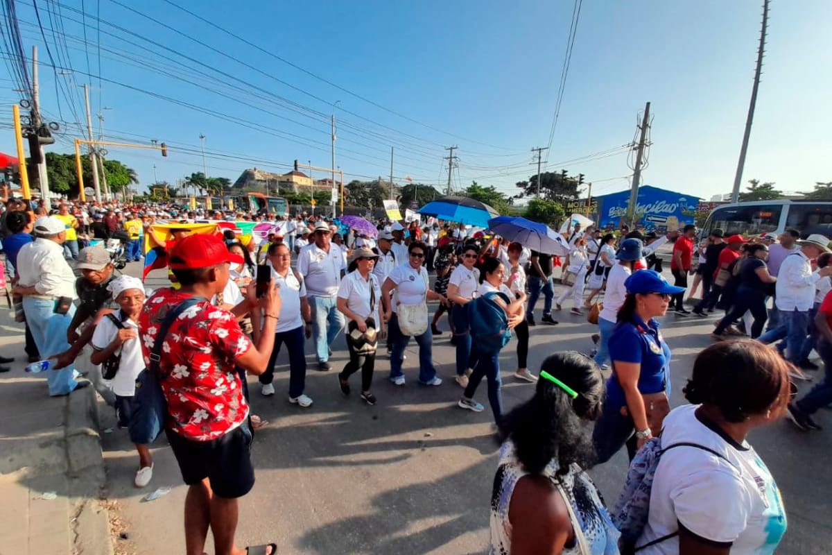 Así se vivió la marcha a favor del presidente Petro en Cartagena