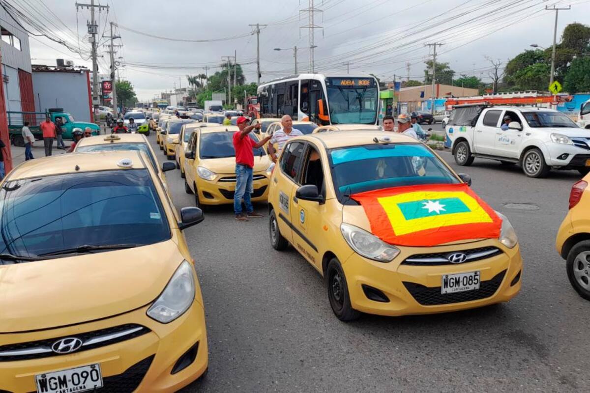 En vivo: Así va el paro de taxistas en Cartagena