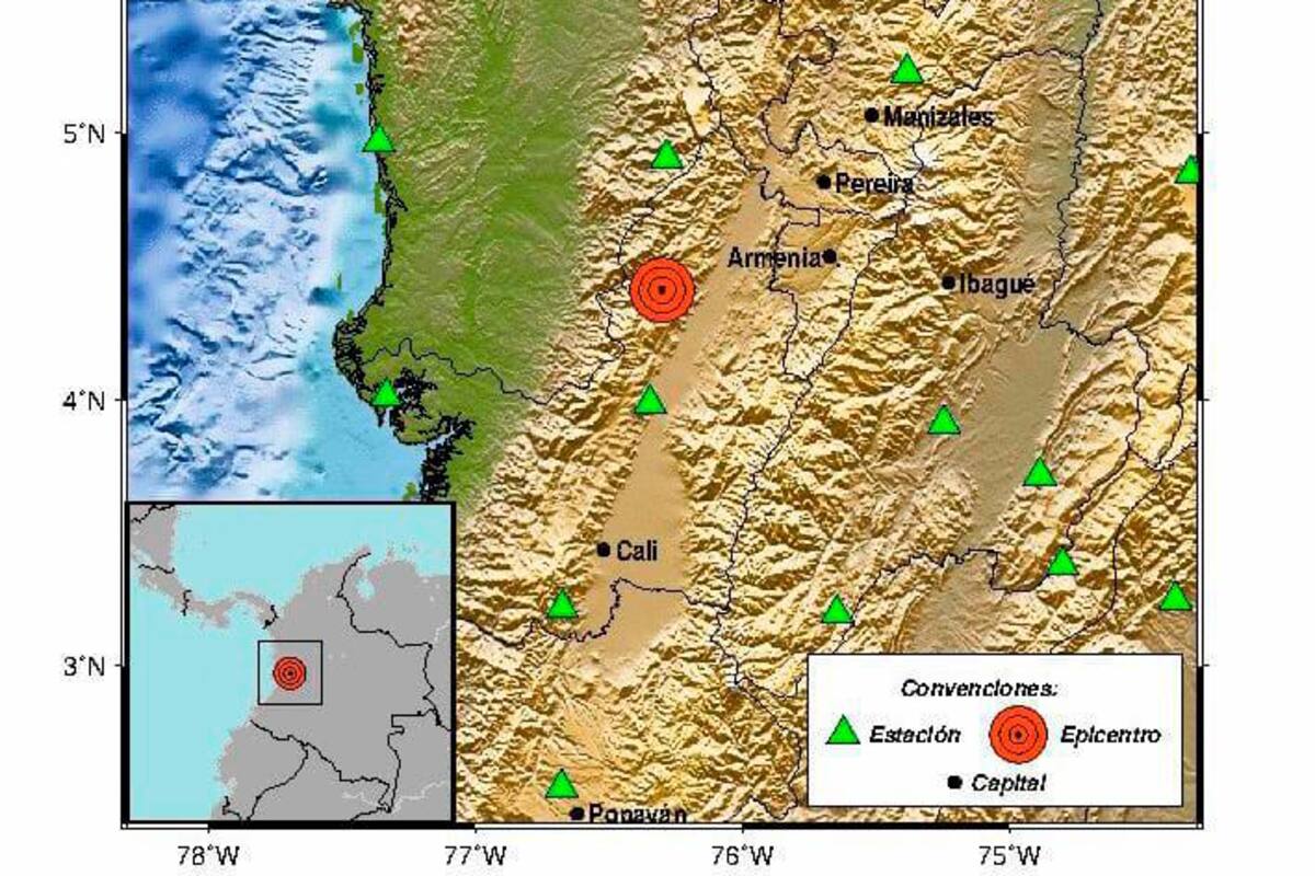 Nuevo temblor en Colombia: el epicentro fue en el Valle del Cauca