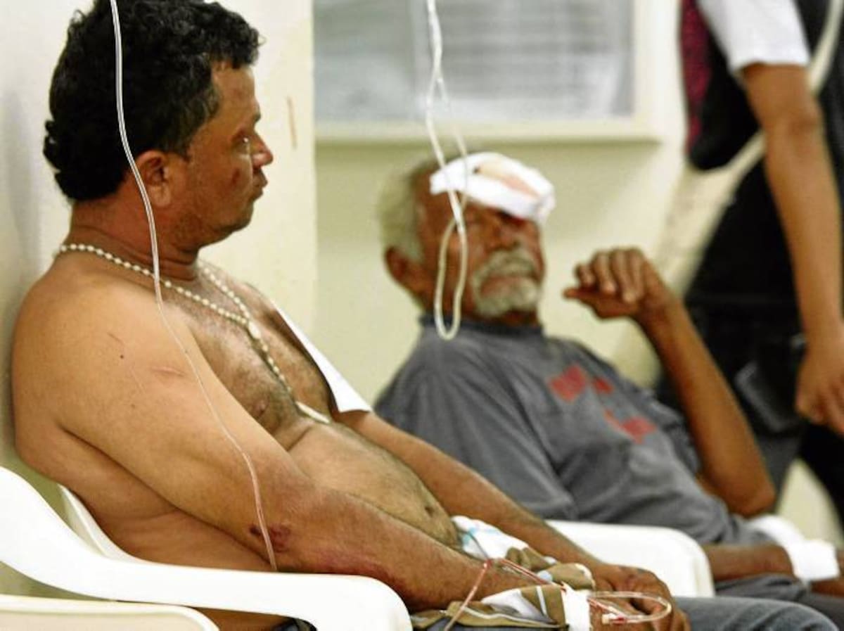 José Chávez Monterroza y Carlos Arturo Paternina fueron atendidos en el Hospital Universitario de Sincelejo.