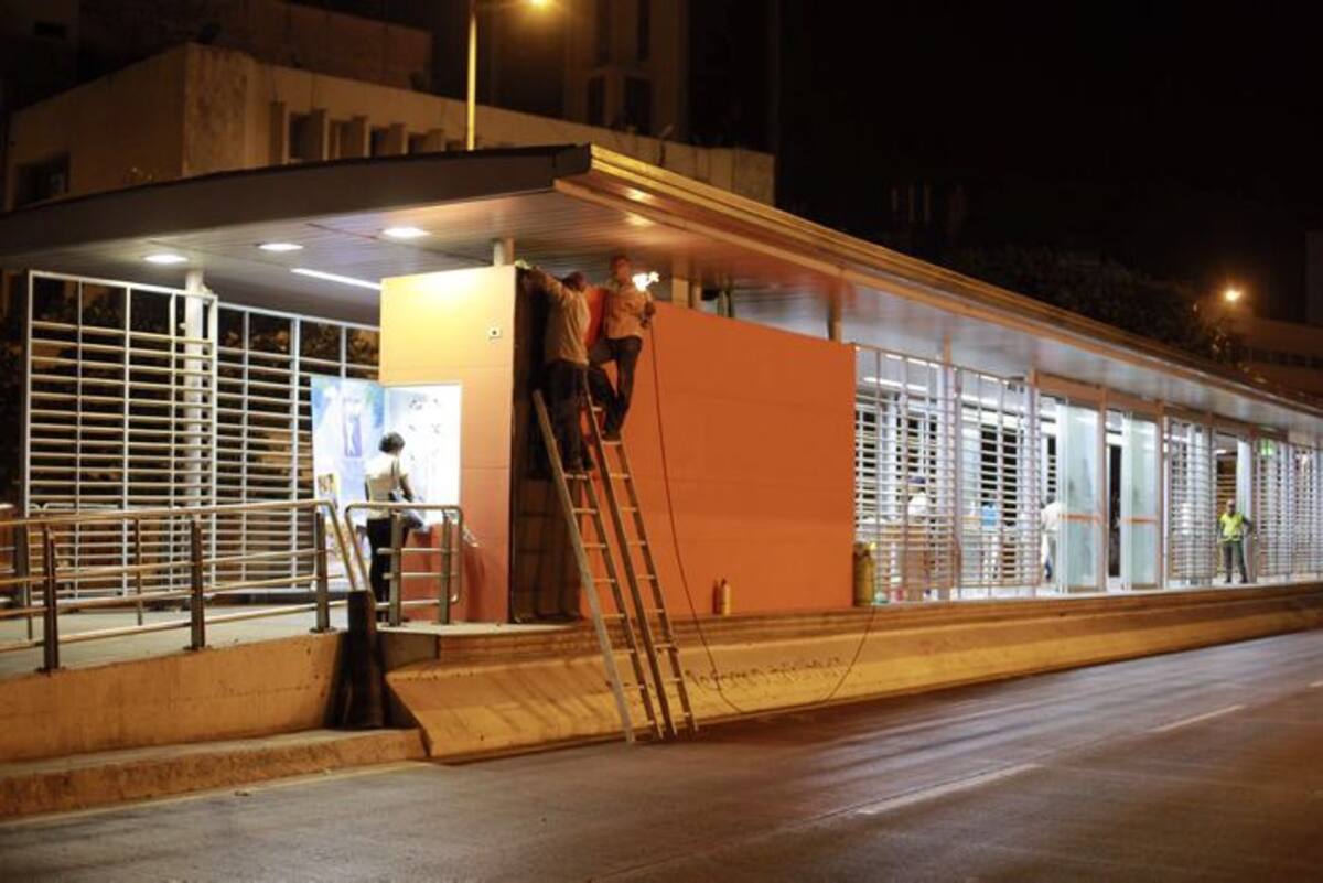 Impermeabilización de paredes laterales de la estación Centro. Cortesía.