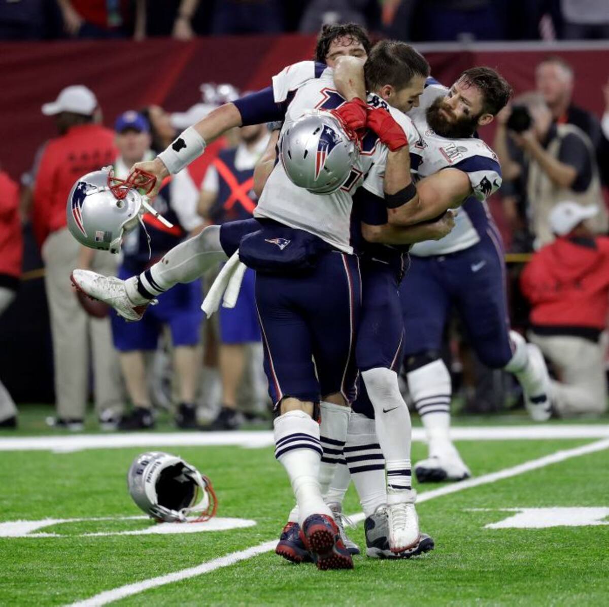 Patriots de Nueva Inglaterra celebra el título del Super Bowl. AP Eric Gay